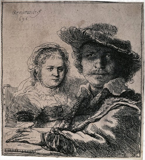 'Self-Portrait with Saskia', 1636. Artist: Rembrandt Harmensz van Rijn
