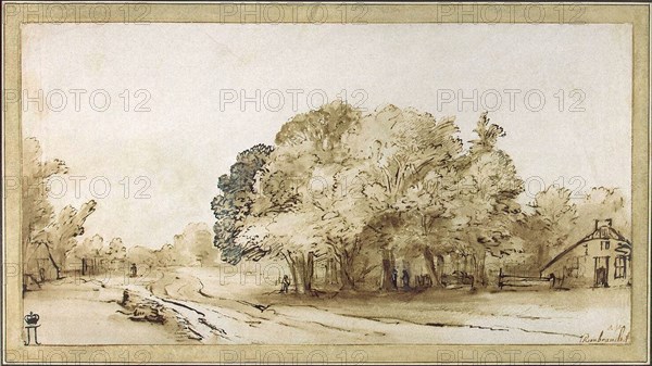 'Village Road', c1650.  Artist: Rembrandt Harmensz van Rijn