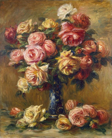 'Roses in a Vase', c1910. Artist: Pierre-Auguste Renoir