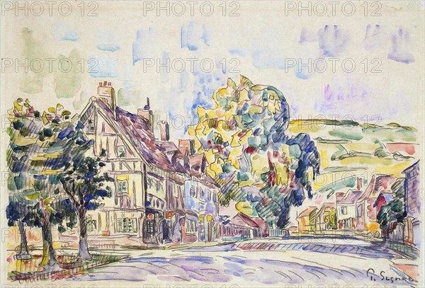 'Street with a Frame House in Normandy', c1925. Artist: Paul Signac
