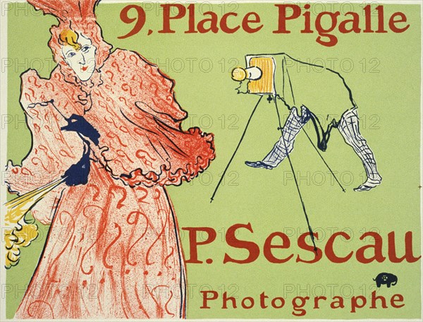 9, Place Pigalle, P. Sescau Photographe (Poster), 1894.  Artist: Henri de Toulouse-Lautrec