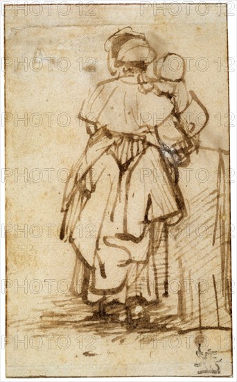 'Woman with a Child on Her Lap', 1640s. Artist: Rembrandt Harmensz van Rijn