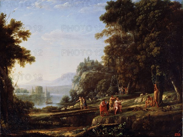'Landscape with Apollo and Marsyas', 1639-1640.  Artist: Claude Lorrain