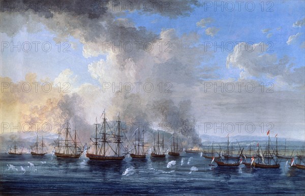 'The Russo-Turkish Battle at the Damietta Castle on 1770', 1770-1772.  Artist: Jacob Philip Hackert