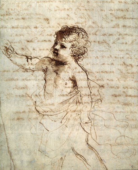 'Child's figure in drapery', 17th century Artist: Guercino