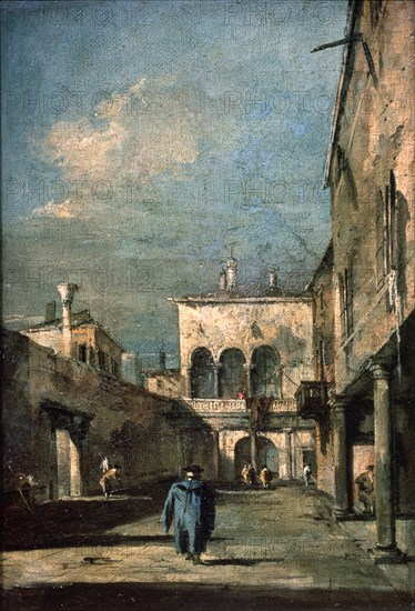 'Venetian Courtyard', 1770s. Artist: Francesco Guardi