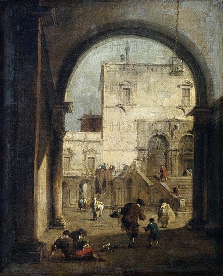 'View of a Square and a Palace', between 1775 and 1780. Artist: Francesco Guardi