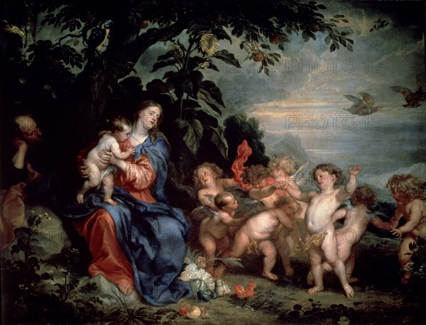 'Rest on the Flight into Egypt (Virgin with Partridges)', c1629-1630. Artist: Anthony van Dyck
