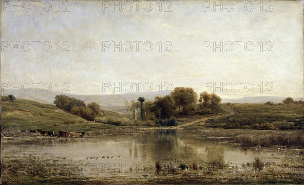 'A Pond', 1858. Artist: Charles François Daubigny