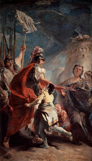 'Coriolanus Before the Gates of Rome', c1730. Artist: Giovanni Battista Tiepolo