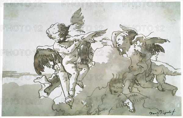 'Cupids with Doves and a Torch', 17th centruy. Artist: Giovanni Battista Tiepolo