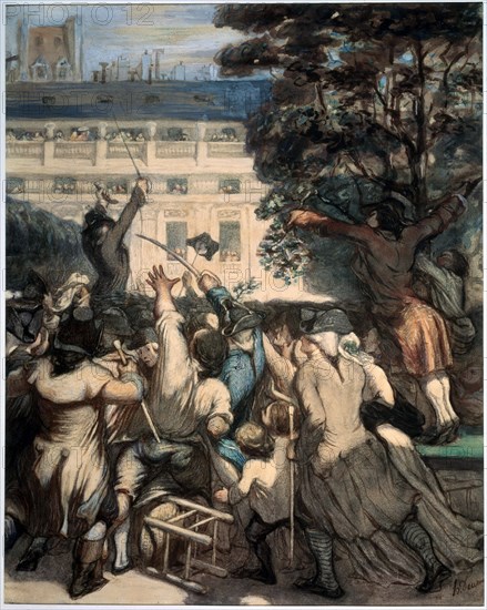 'Camille Desmoulins in the Palais Royal Gardens', 1848-1849. Artist: Honoré Daumier