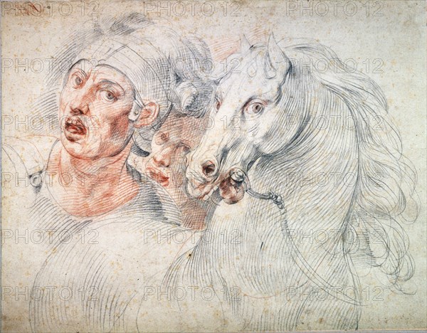 'Study of a horse and two Soldiers', early 17th century. Artist: Giuseppe Cesari