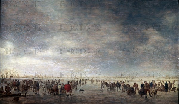 'Ice Skaters', 1641.  Artist: Jan van Goyen