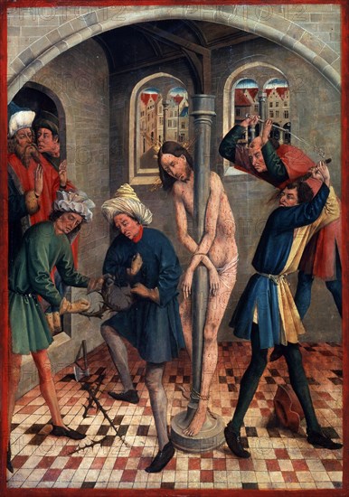 'The Flagellation of Christ', before 1457.  Artist: Johann Koerbecke
