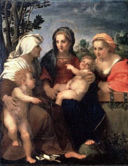 'Virgin and Child with Saints Catherine, Elisabeth and John the Baptist', 1510s.  Artist: Andrea del Sarto