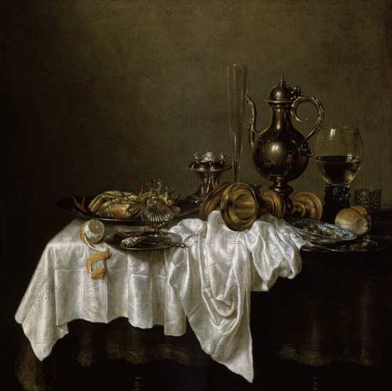 'Breakfast with a Lobster', Dutch painting of 17th century. Artist: Willem Claesz Heda