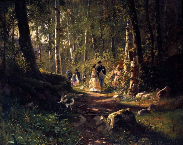 'A Walk in a Forest', 1869. Artist: Ivan Shishkin