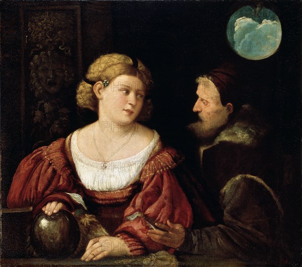 'Seduction (Old Man and a Young Woman)', 1515-1516.  Artist: Giovanni Cariani