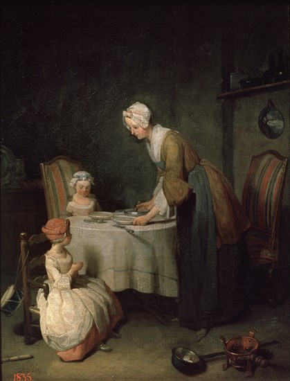 'Grace Before Dinner (Le Bénédicité)', 1744.  Artist: Jean-Simeon Chardin