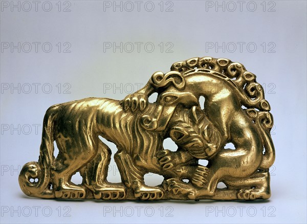 'Animals fighting' (Belt buckle), 7th century BC. Artist: Unknown