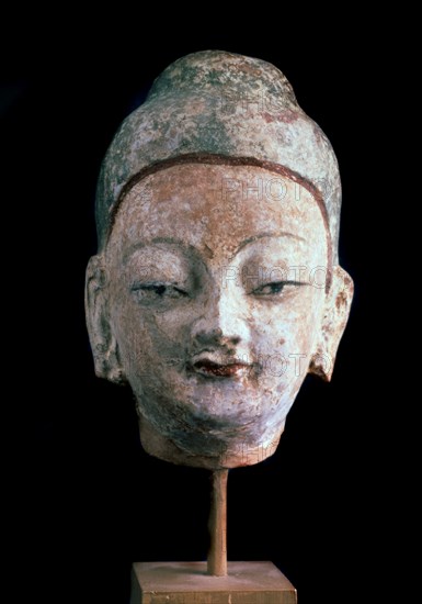 'Head of Buddha', (From the Ruins of old Idikutshari near Turfan), 8th-9th century. Artist: Unknown