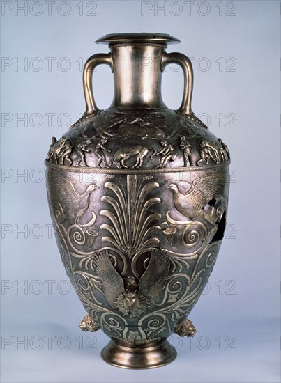 'Amphora with relief scenes', first half of 4th century BC. Artist: Unknown