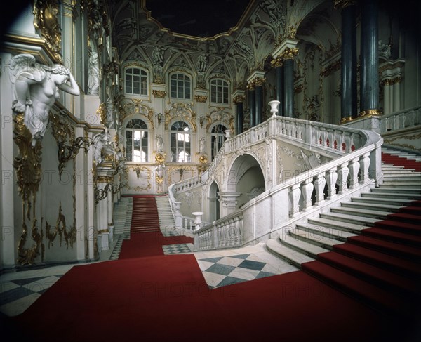 'The Grand staircase of the Winter Palace', 1756-1761.  Artist: Bartolomeo Francesco Rastrelli