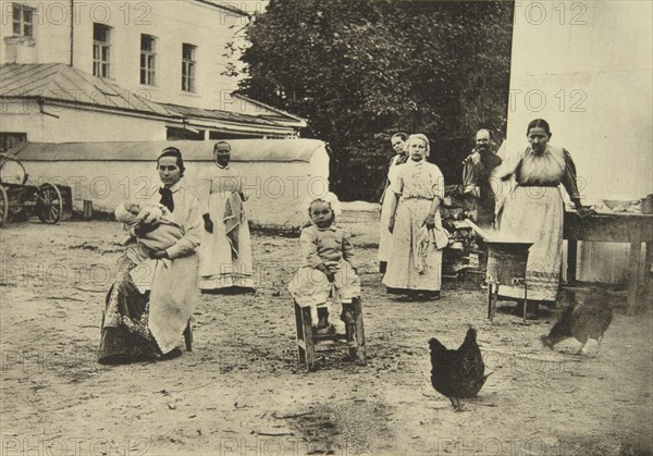 Making jam in the courtyard of Leo Tolstoy's house, Yasnaya Polyana, near Tula, Russia, 1900. Artist: Sophia Tolstaya