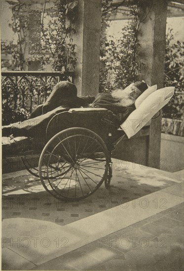 Russian author Leo Tolstoy recovering in Gaspra, Crimea, Russia, 1902.  Artist: Sophia Tolstaya