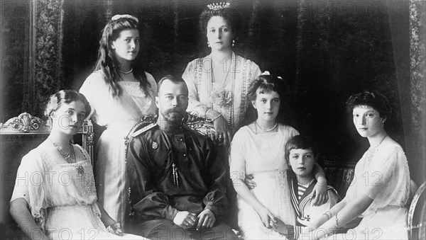 The Family of Tsar Nicholas II of Russia, 1910s.  Artist: Anon