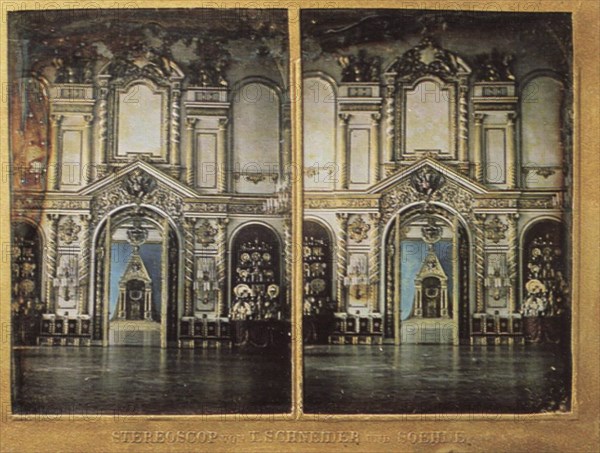 Throne Hall in the Moscow Kremlin, Russia, 1861.  Artist: Wilhelm Schneider