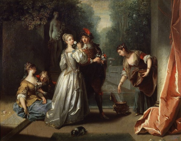 'Smell' (from the series 'The Five Senses'), late 1720s or early 1730s.  Artist: Jean Raoux