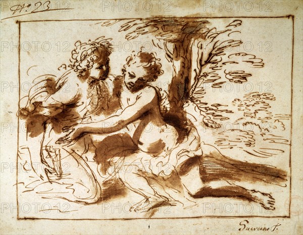 'Two Figures in a Landscape', 17th century. Artist: Pier Francesco Mola