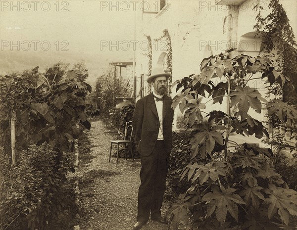 Anton Chekhov, Russian author, Yalta, Crimea, Russia, c1900. Artist: Unknown