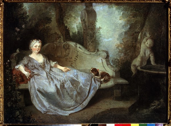 'A Lady in a Garden', 18th century. Artist: Nicolas Lancret