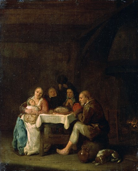 'The Prayer Before Dinner', 17th century. Artist: Pieter Meulener