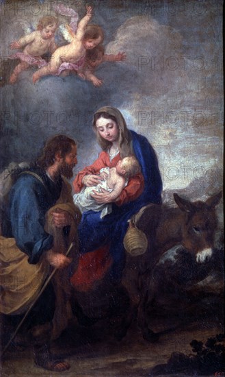 'The Flight into Egypt', 17th century. Artist: Bartolomé Esteban Murillo