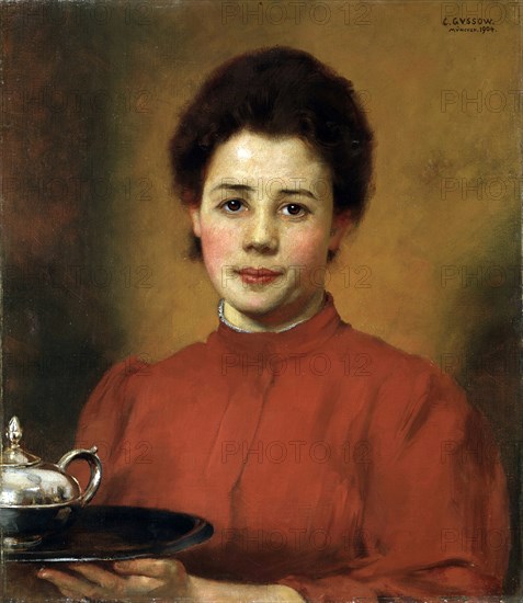 'A Woman in Red', 1904. Artist: Karl Gusov