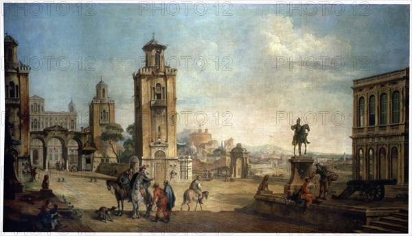 'View of a Town', 18th century. Artist: Francesco Battaglioli