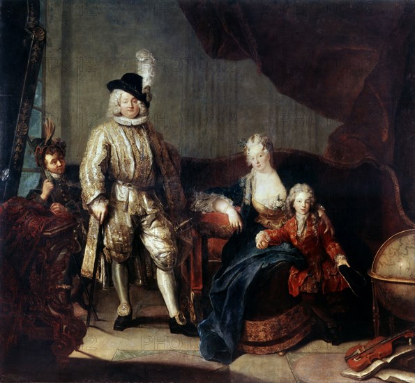 'Portrait of Baron von Erlach with his Family', c1710. Artist: Antoine Pesne