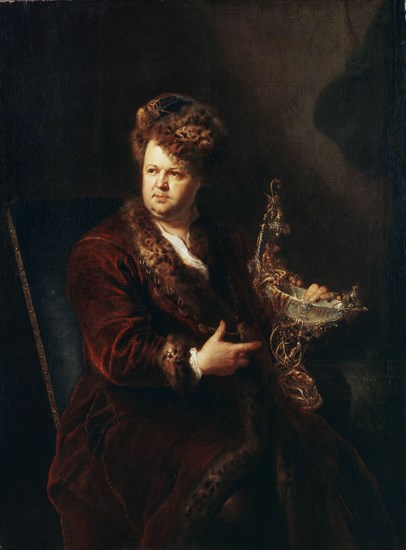 'Portrait of the Jeweller Johann Melchior Dinglinger', c1721. Artist: Antoine Pesne