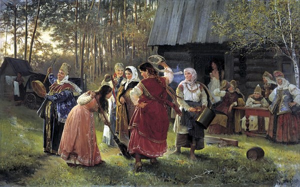 'Eve-of-the-Wedding Party', 1889. Artist: Alexei Ivanovich Korzukhin