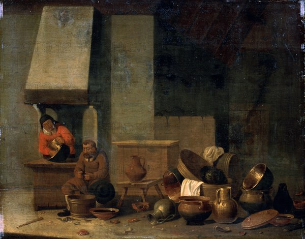 'The Kitchen', 17th century.  Artist: Anon
