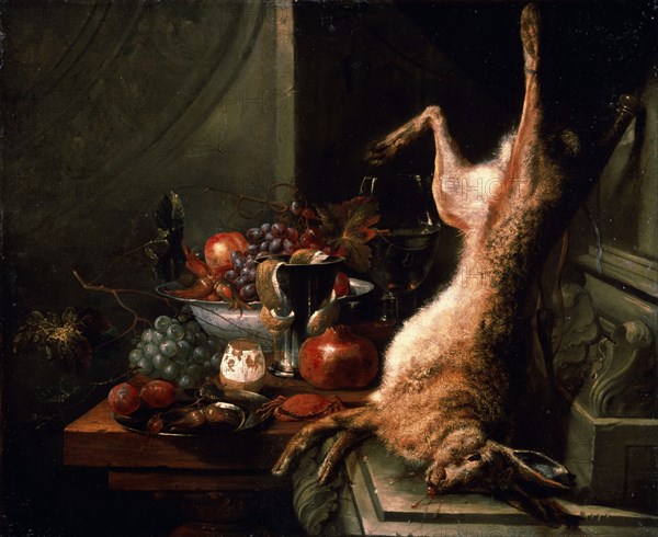 'Still life with a Hare', c1680s.  Artist: Jan Baptist van Moerkerke