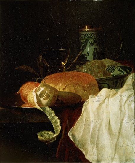 'Fruit, Bread and Wine', 17th century. Artist: Juriaen van Streeck