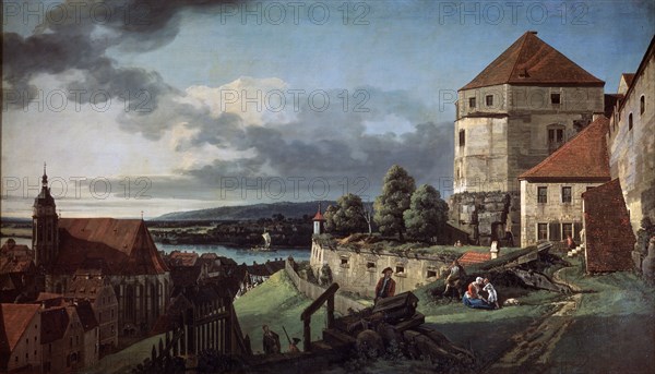 'View of Pirna from the Sonnenstein Fortress', c1752-c1755. Artist: Bernardo Bellotto