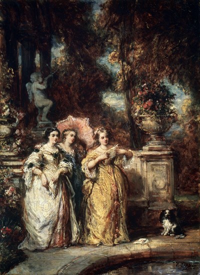 'A Stroll', 1852.  Artist: Eugene Isabey