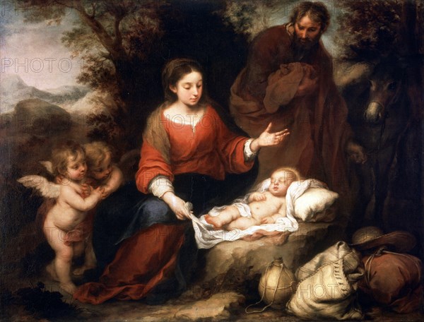 'Rest on the Flight into Egypt', c1665. Artist: Bartolomé Esteban Murillo