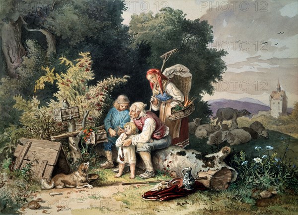 'The Shepherd's Family', 1837.  Artist: Ludwig Richter